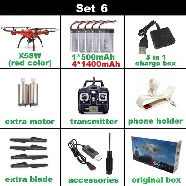 SYMA X5SW FPV Drone X5C Upgrade WiFi Camera Real Time Video RC Quadcopter
