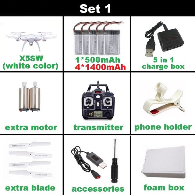 SYMA X5SW FPV Drone X5C Upgrade WiFi Camera Real Time Video RC Quadcopter
