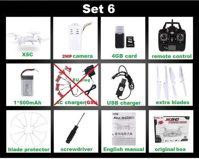 RC Drone 6-Axis Remote Control Helicopter Quadcopter With 2MP HD Camera