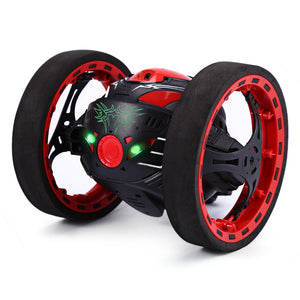 Flexible Wheels Rotation LED Light Remote Control Robot Car