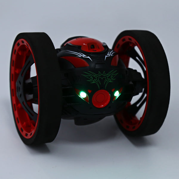 Flexible Wheels Rotation LED Light Remote Control Robot Car