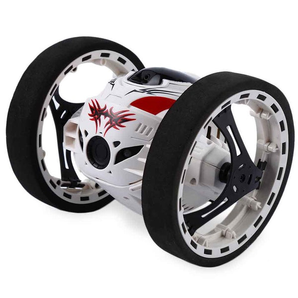 Flexible Wheels Rotation LED Light Remote Control Robot Car