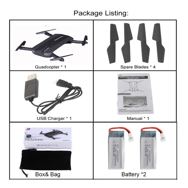 Selfie Drone JXD 523W  JXD 523 Tracker Foldable Mini Rc Drone with Wifi FPV Camera