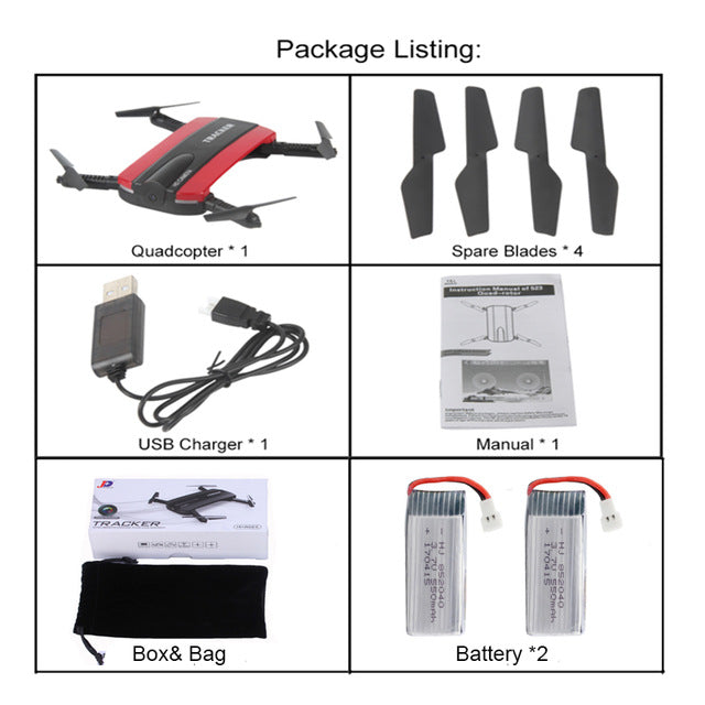 Selfie Drone JXD 523W  JXD 523 Tracker Foldable Mini Rc Drone with Wifi FPV Camera