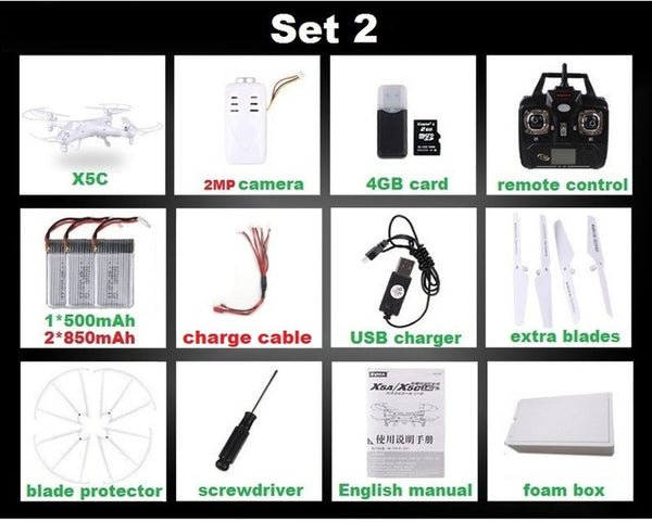 RC Drone 6-Axis Remote Control Helicopter Quadcopter With 2MP HD Camera