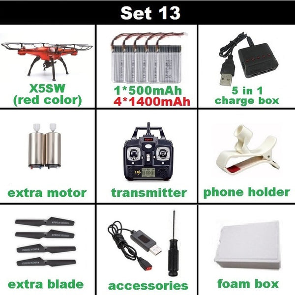 SYMA X5SW FPV Drone X5C Upgrade WiFi Camera Real Time Video RC Quadcopter