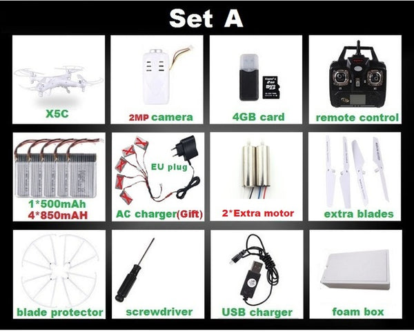 RC Drone 6-Axis Remote Control Helicopter Quadcopter With 2MP HD Camera