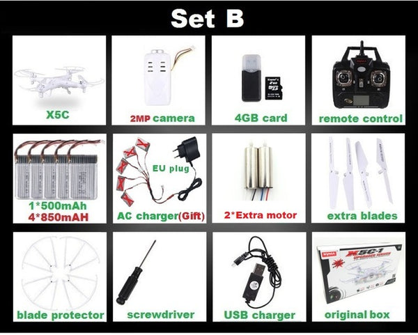 RC Drone 6-Axis Remote Control Helicopter Quadcopter With 2MP HD Camera