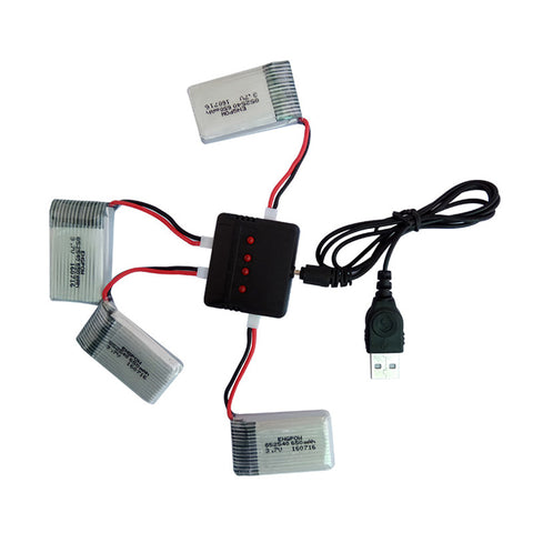RC toy parts Drone battery 4PC 3.7V 650mAh Battery + 4 in 1 Charger